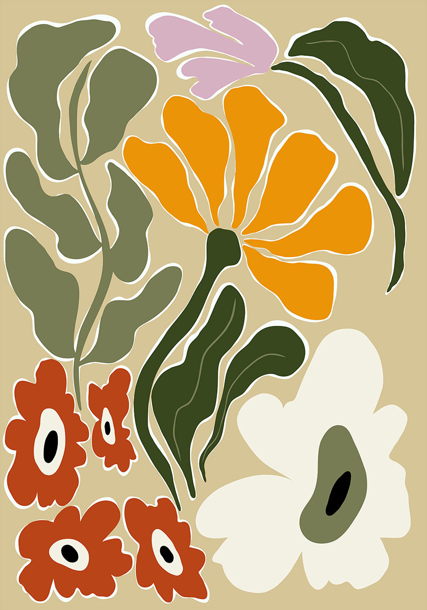 Mid Century Bloomscape Poster