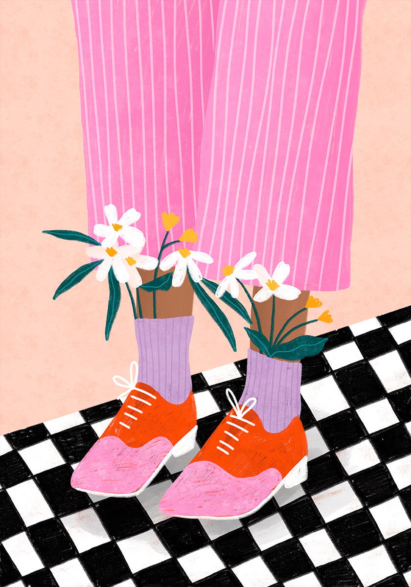 Floral Feet Fashion Poster