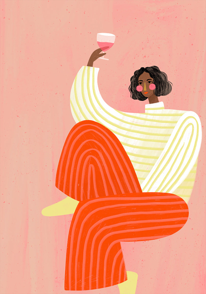 The Woman With The Glass of Wine Poster