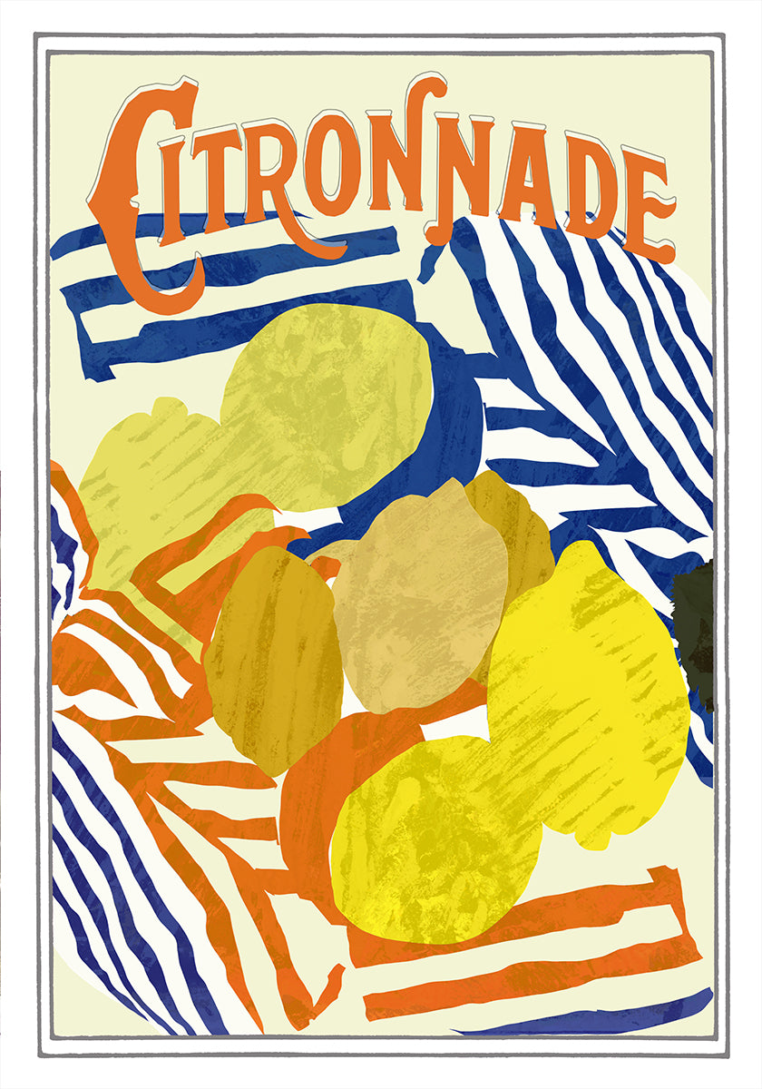 Citronnade Orange and Blue Poster