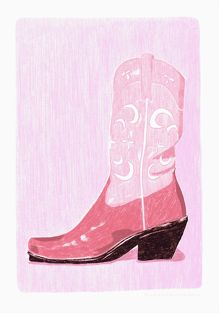 Pink Cowboy Boots Poster