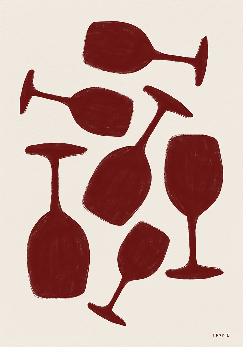 Abstract  Wine Glasses Poster