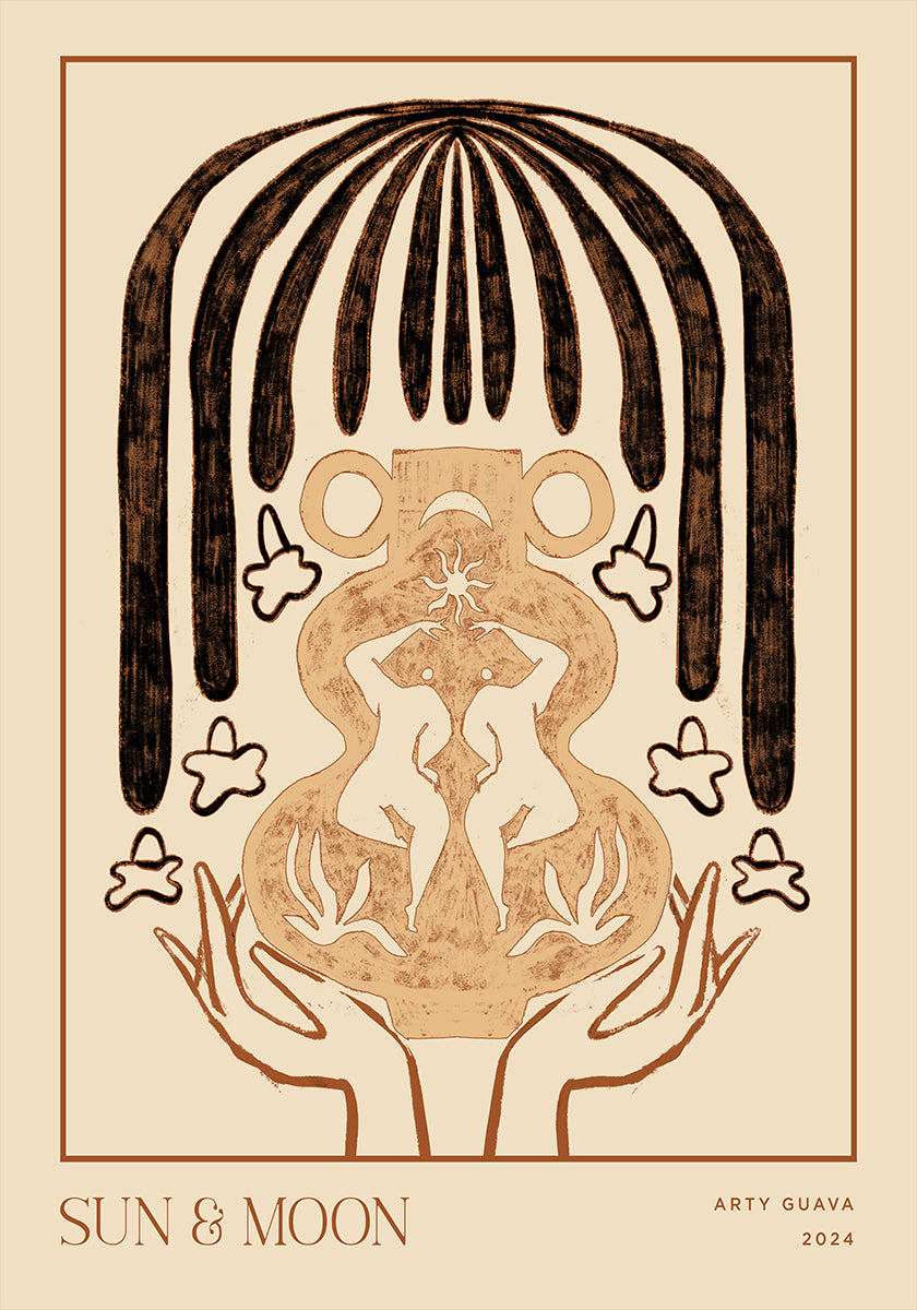 Vessel Collection : Sun &amp; Moon (LineArt) Poster Poster