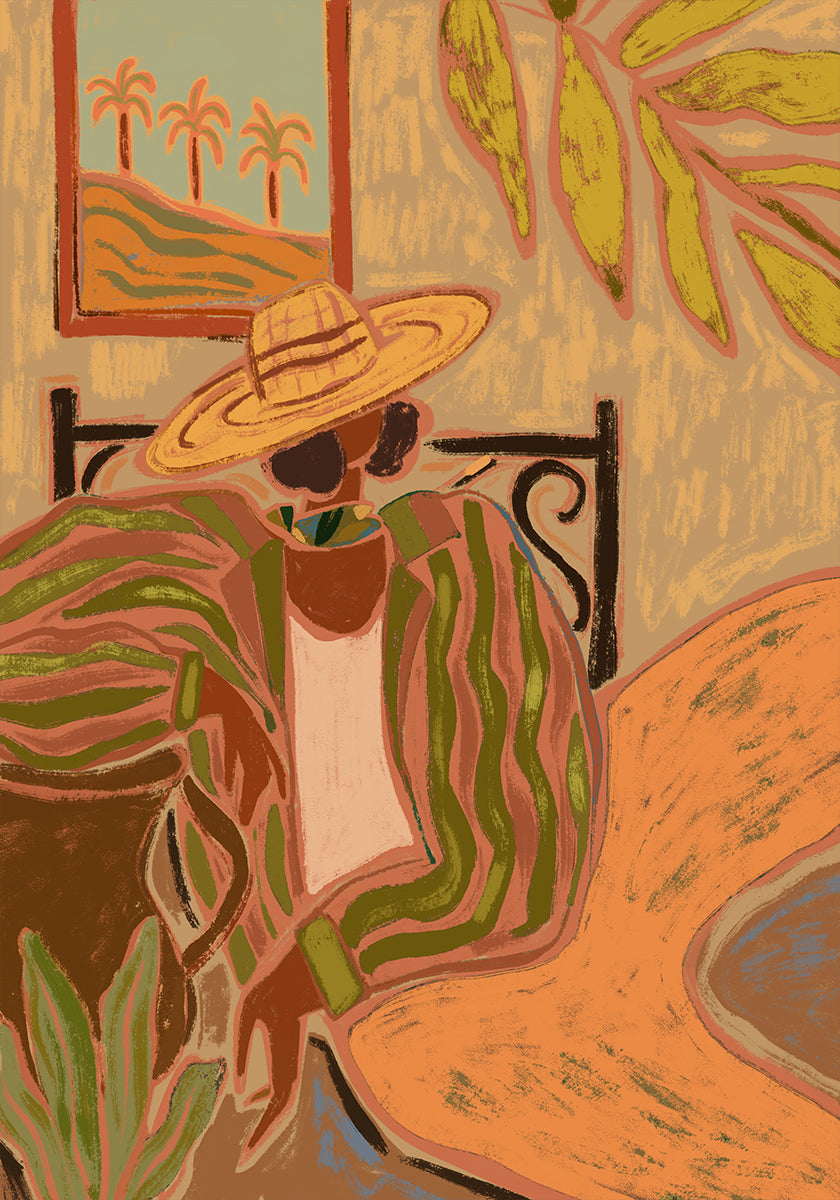 Lady in Stripe Poster