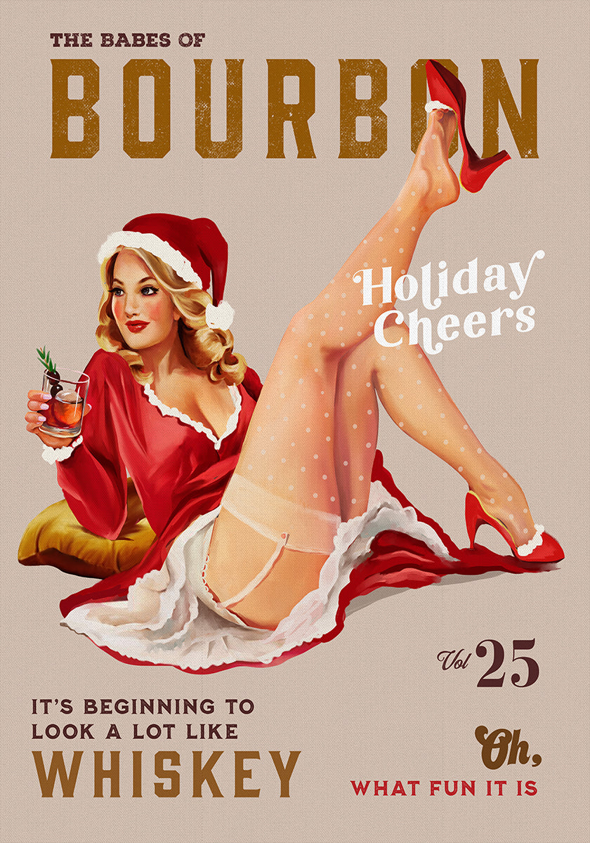 Babes of Bourbon Vol 25 Holiday Cheer Christmas Pinup Poster