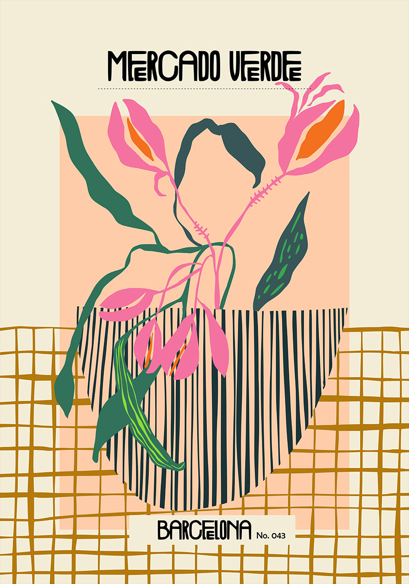 Mercado verde Barcelona Poster