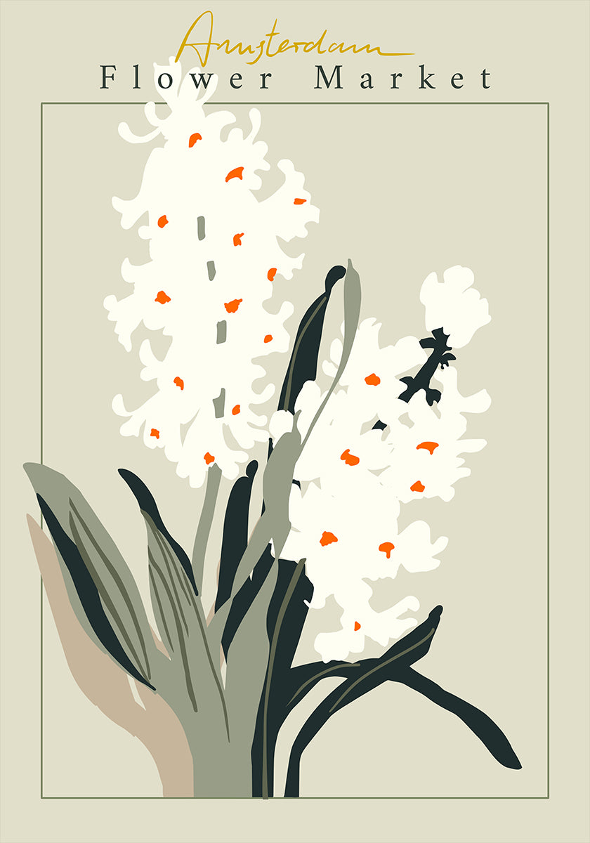 Flower Market Amsterdam Hyacinth Poster