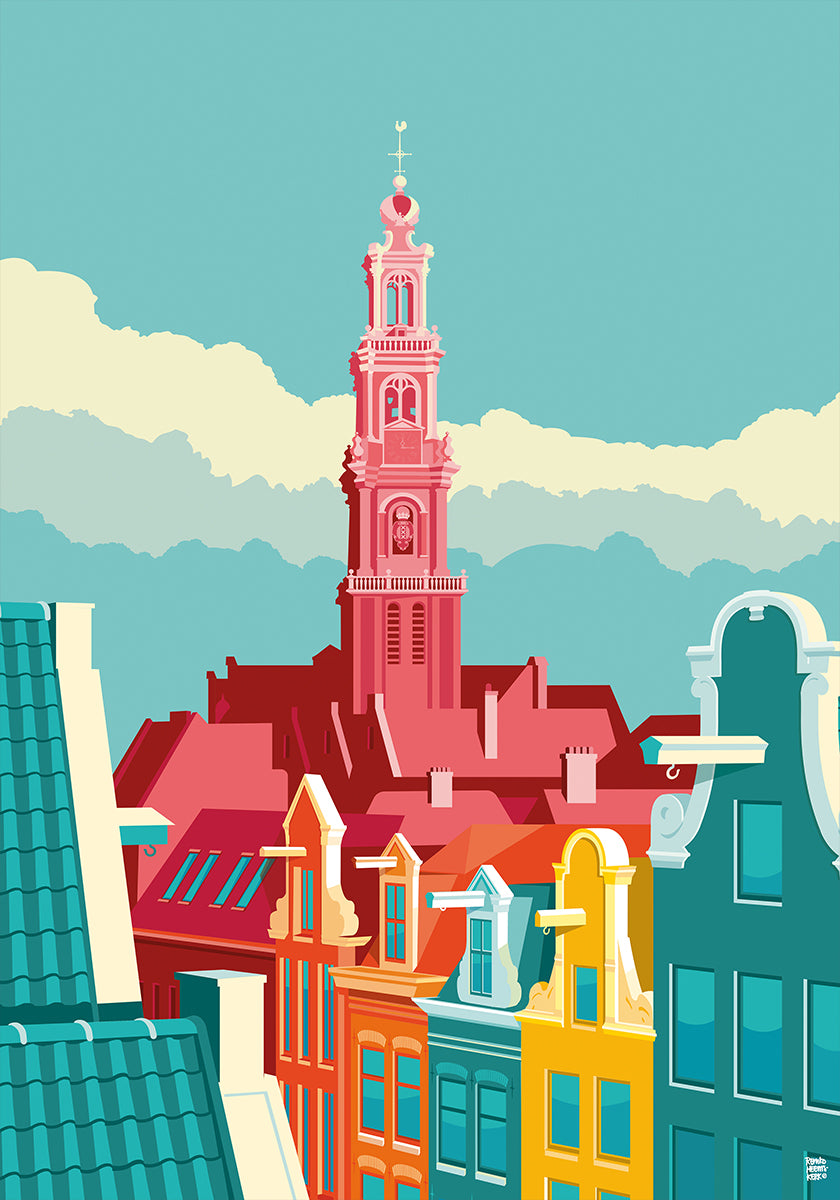 Amsterdam Westerkerk Jordaan Poster