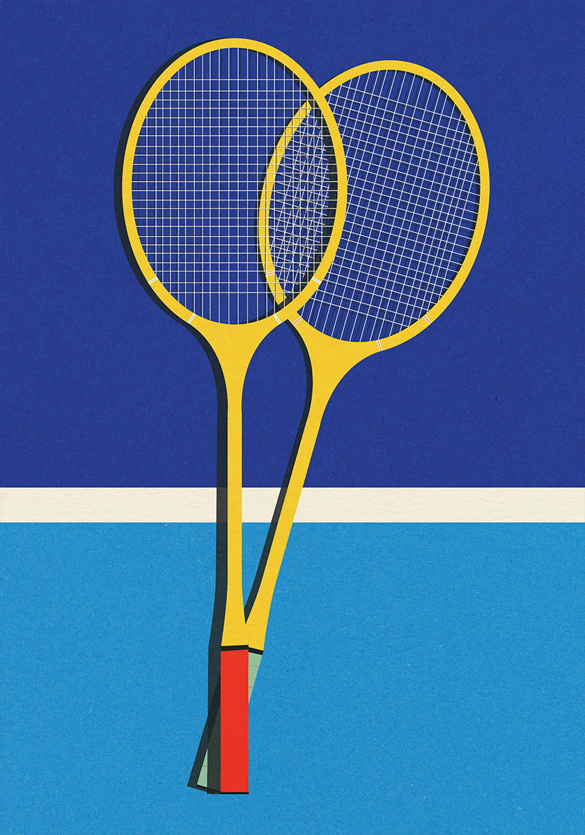 Wooden Badminton Rackets Poster