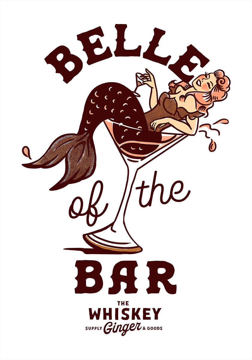 Belle Of The Bar Mermaid Pin Up Art Poster