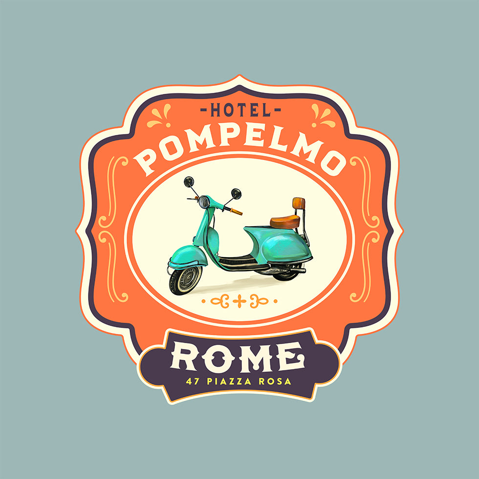 Hotel Pompelmo Rome Travel Poster
