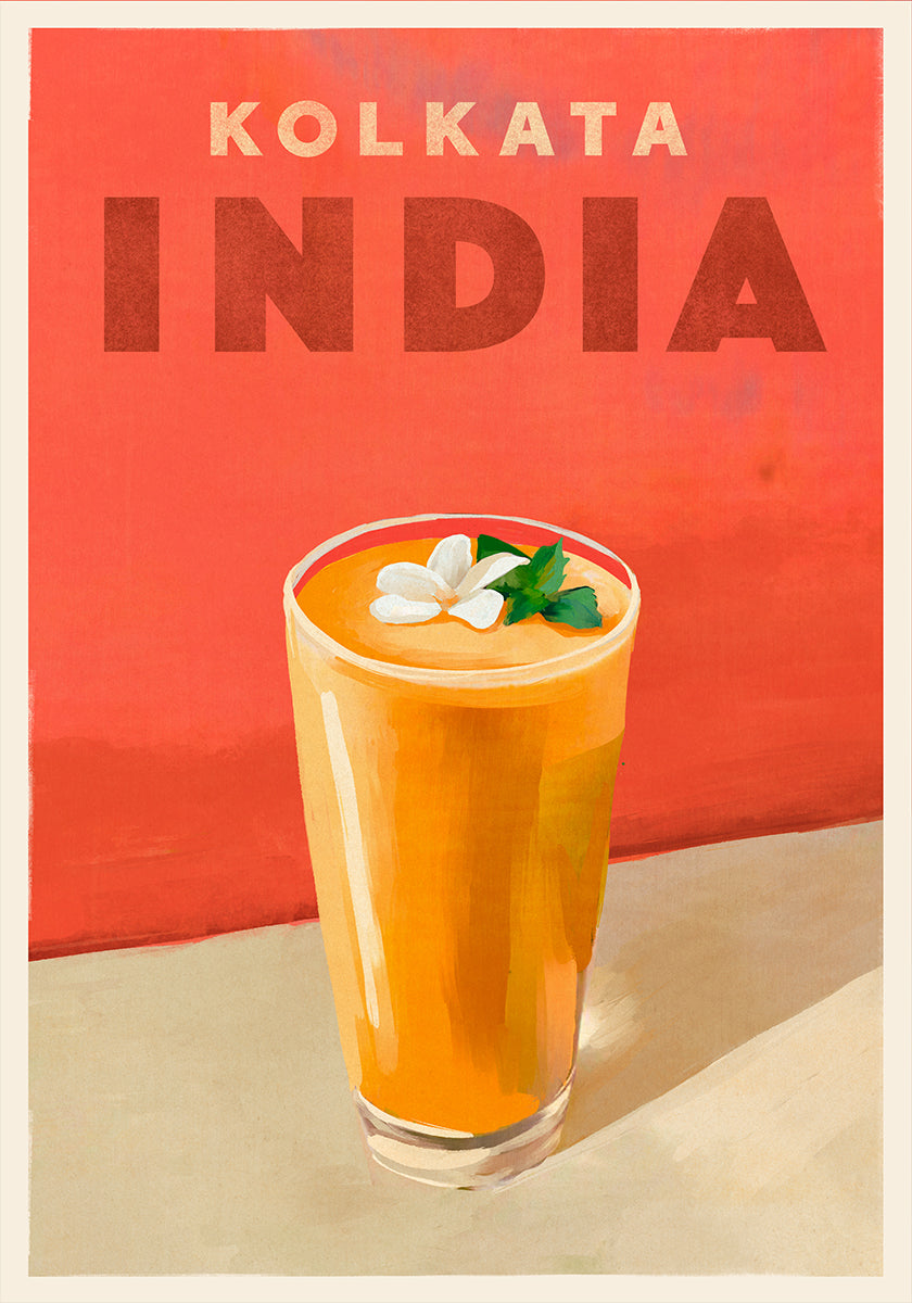 Travel Poster Cocktail Kolkata India Poster