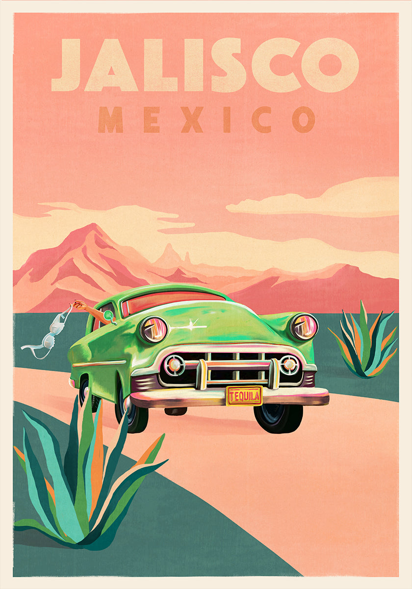 Jalisco Mexico Vintage Travel Poster