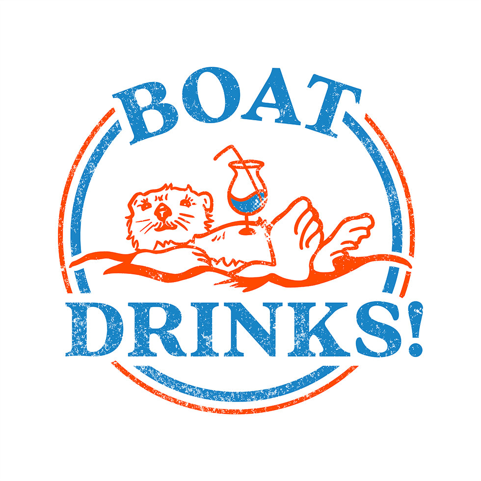Boat Drinks Cocktail Drinking Otter Poster