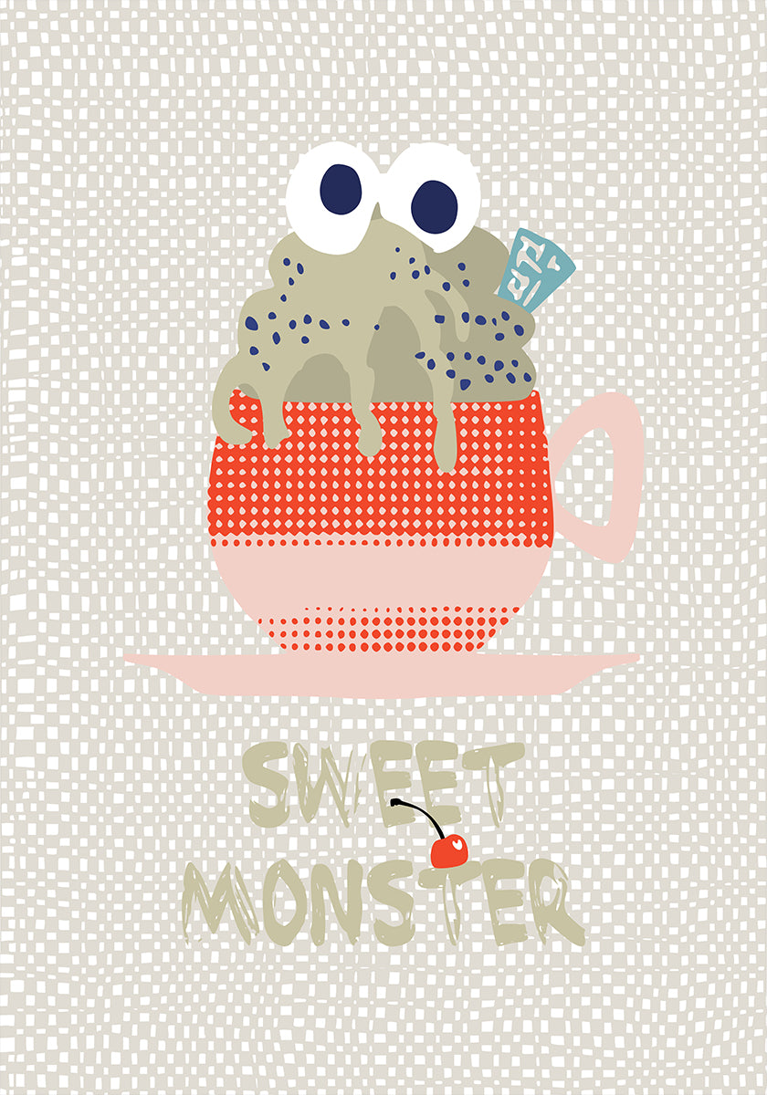 Sweet monster cupcake red Poster