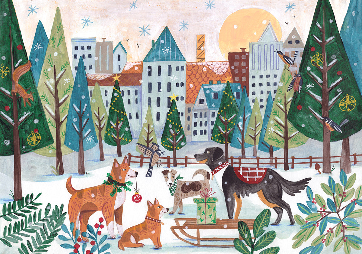 Dogs in the park Poster