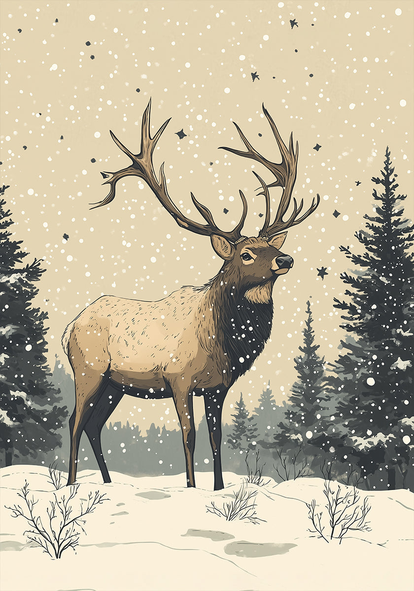Elk Holiday Poster Poster