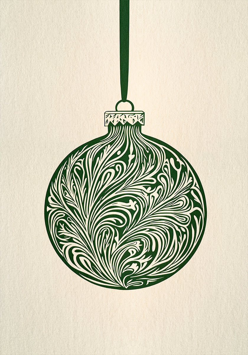 Olive Green Christmas Bauble Poster