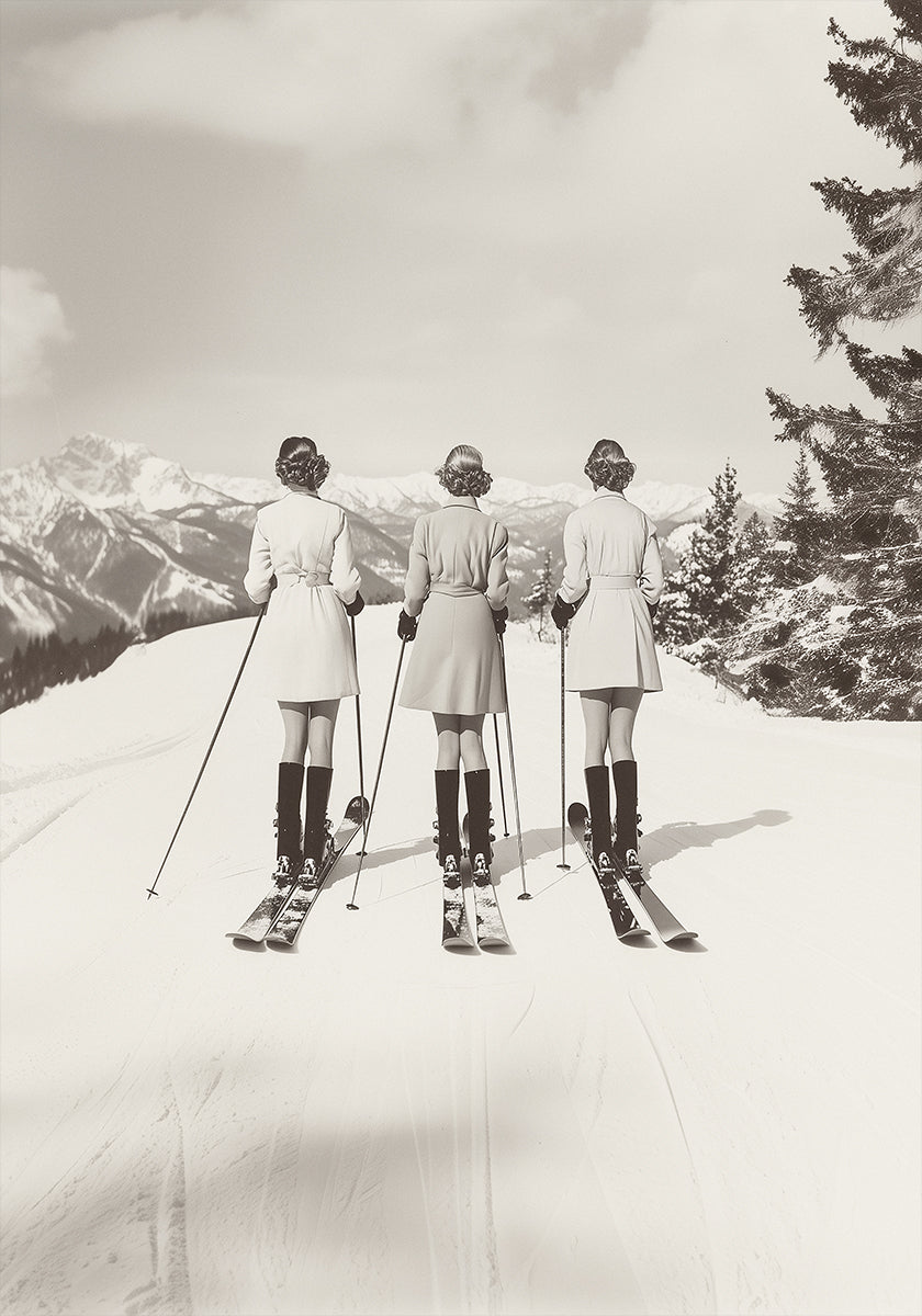 Vintage Glamour Skiers Poster