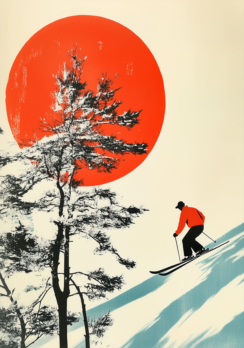 Skiing In Japan Poster