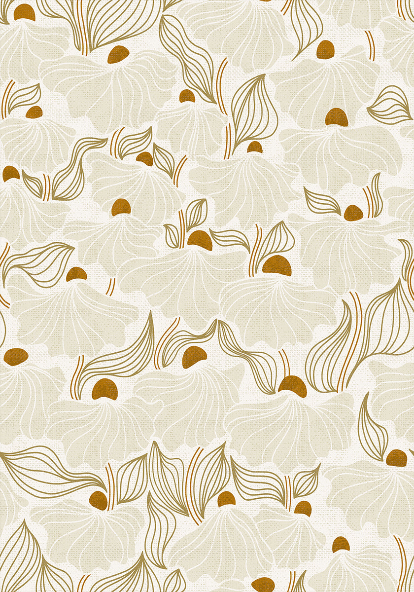 Calming essentials Natural flow meadow ivory pattern Poster