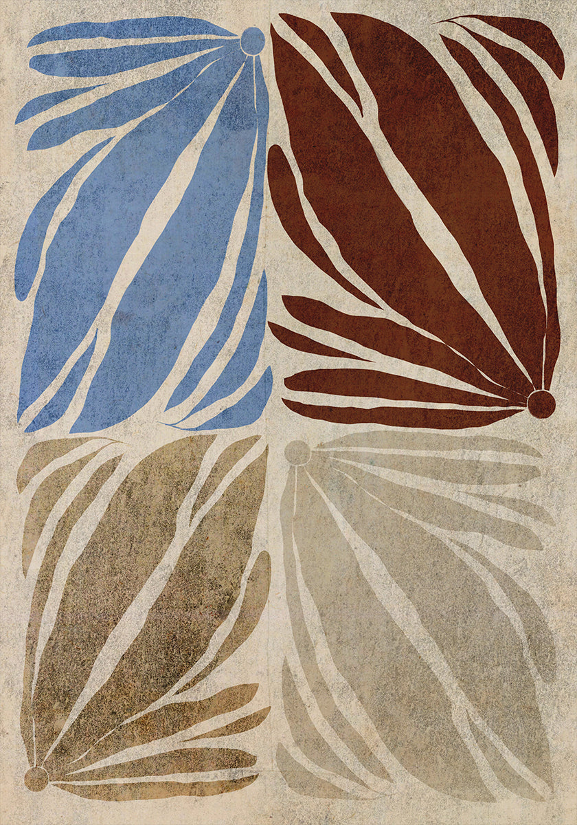 Colorful Leaf Quartet Poster