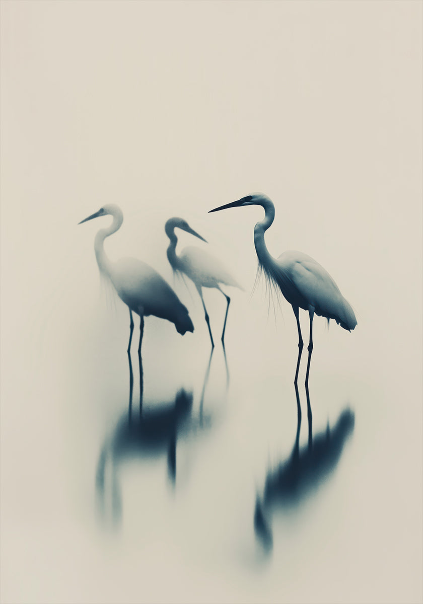 Ethereal Egrets Poster
