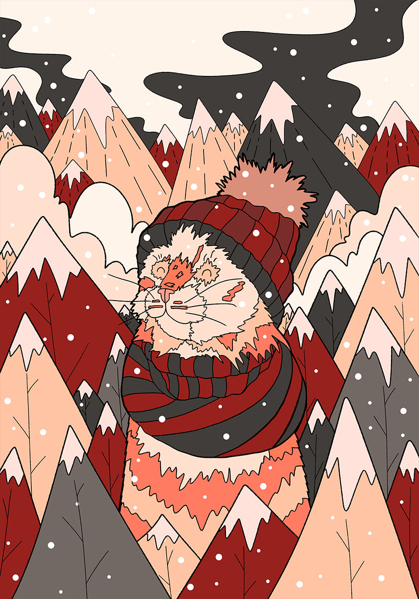 Cozy winter cat Poster