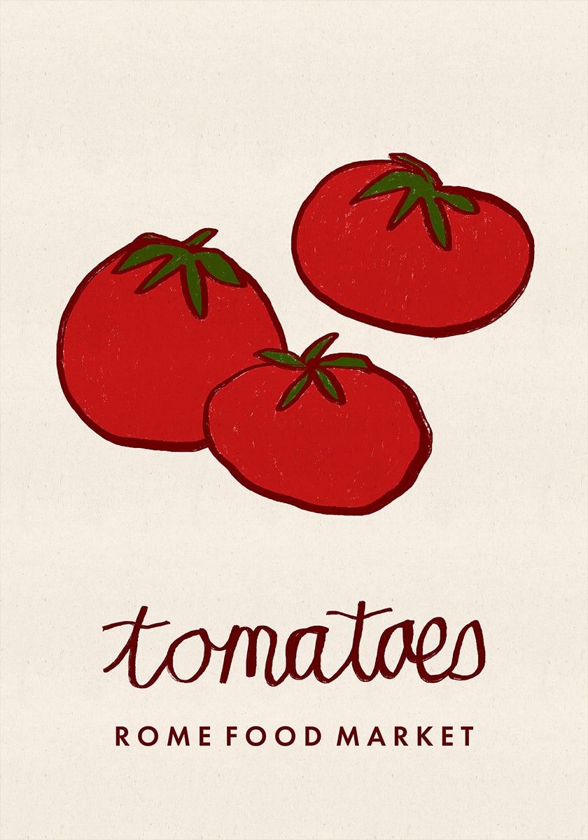 Food Art - Tomatoes Rome Food Market Poster