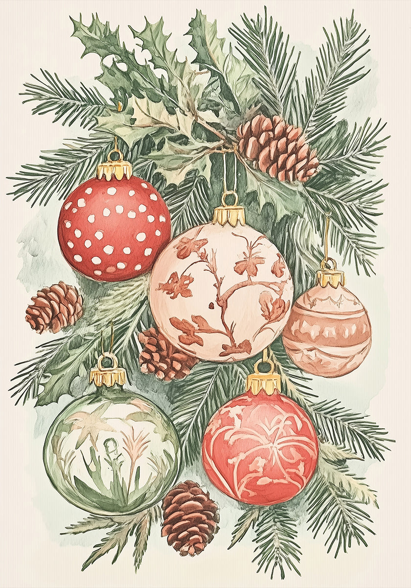 Christmas Ornaments I Poster
