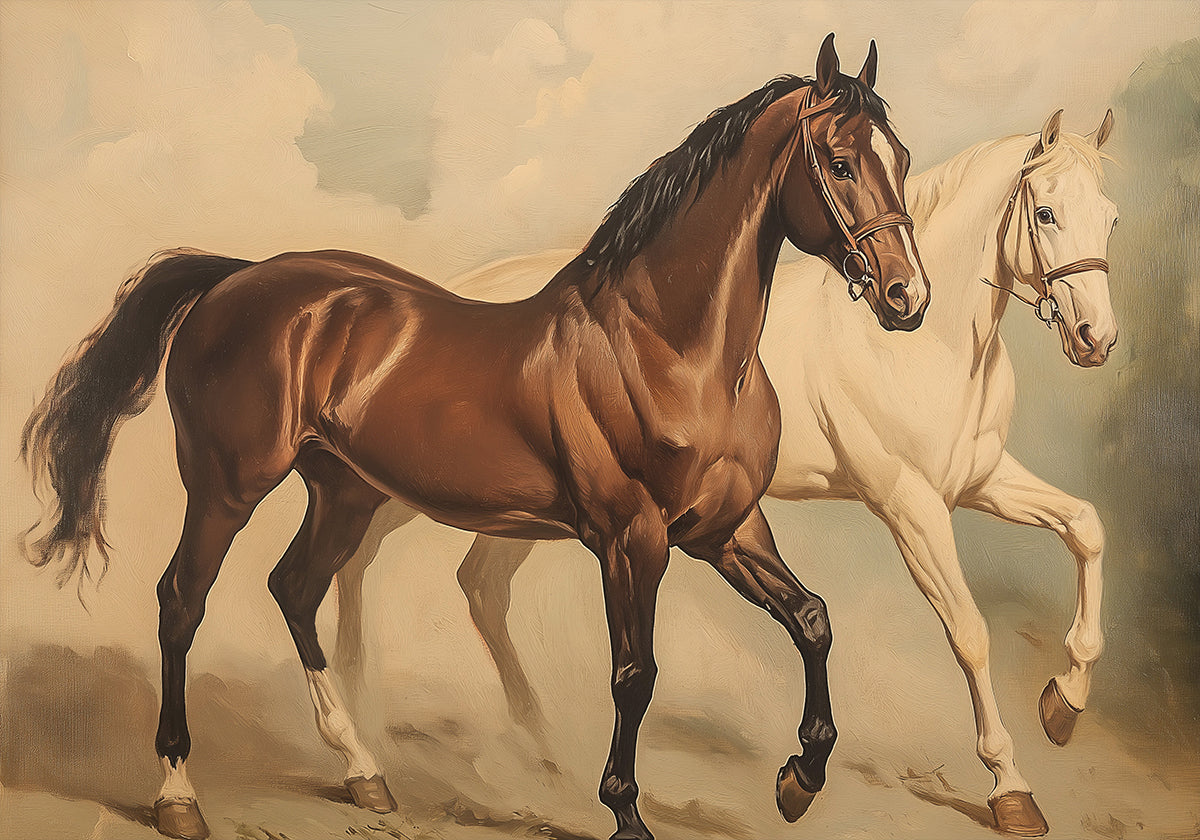 Duo Horses Galloping Poster