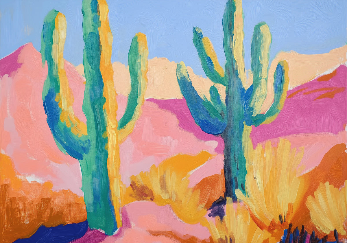 Colorful Cactus Poster