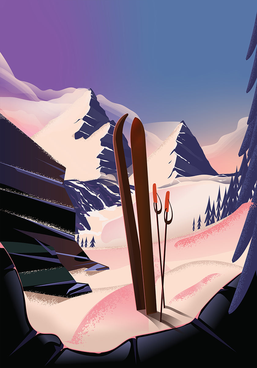 Ski Travel Poster Poster
