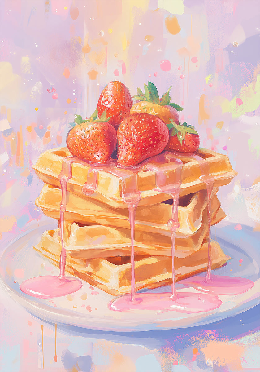 Strawberry on Waffles Poster