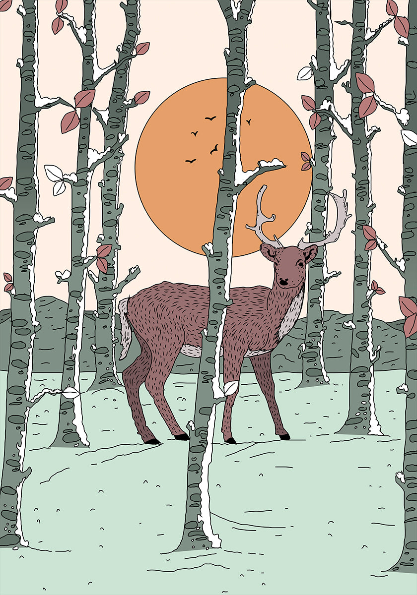 Deer In The Forest Poster