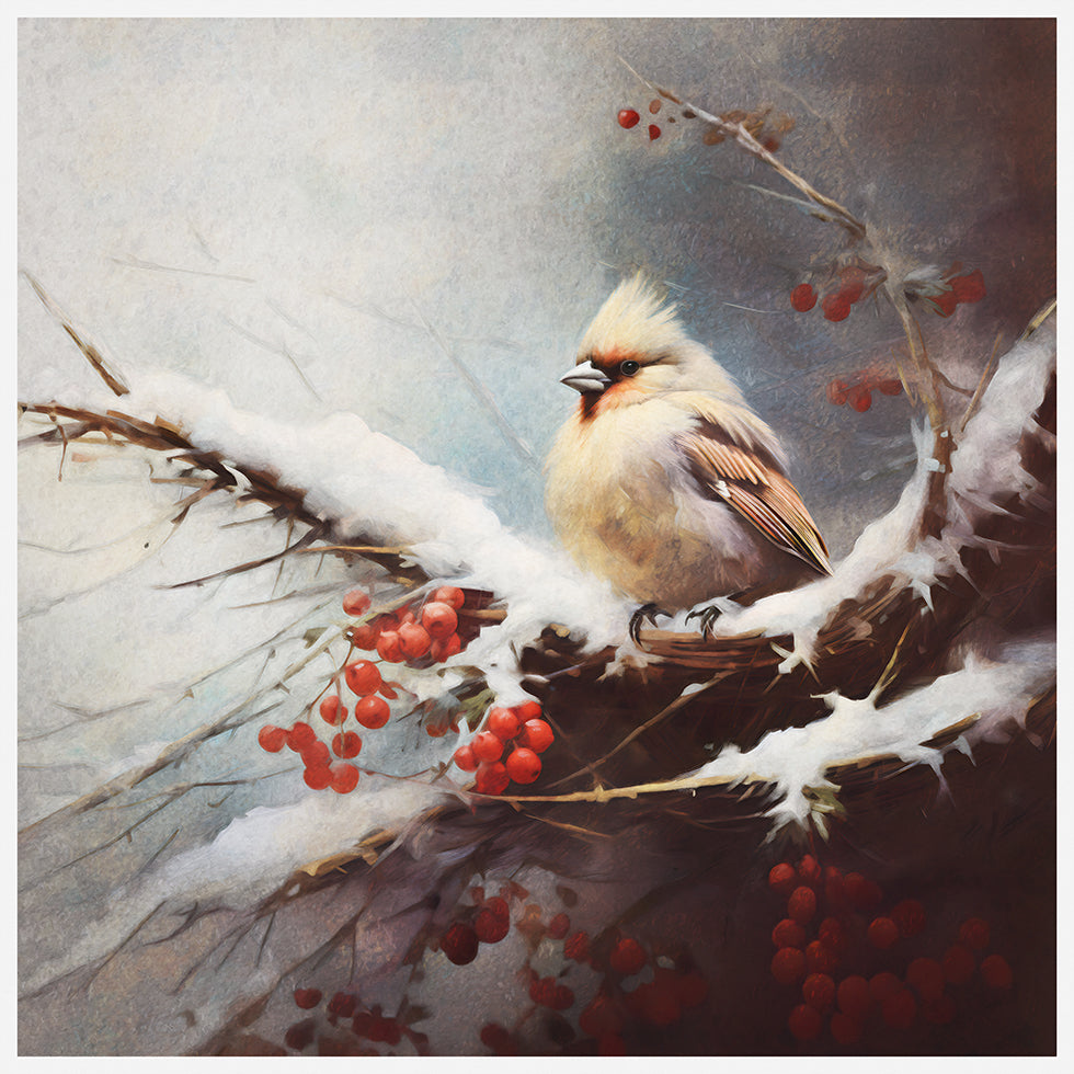 Winter&Feathered Perch Poster