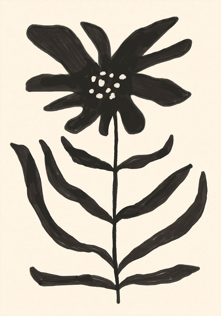 Monochrome Blossom Poster