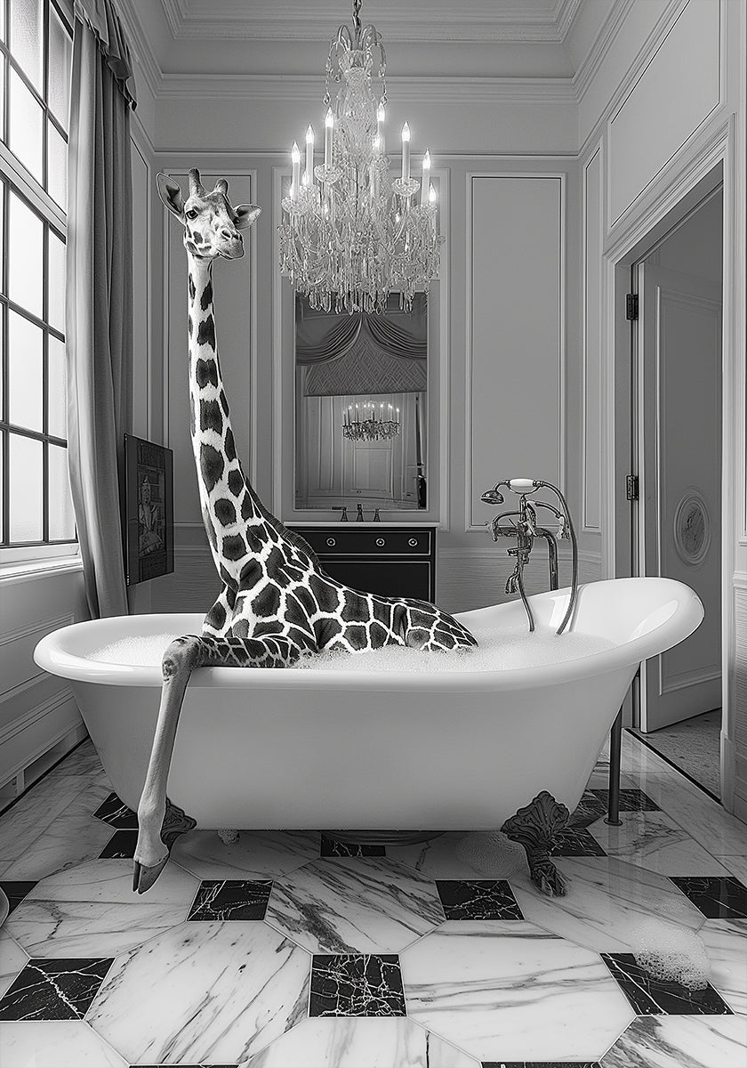 Giraffe Glam Soak Poster