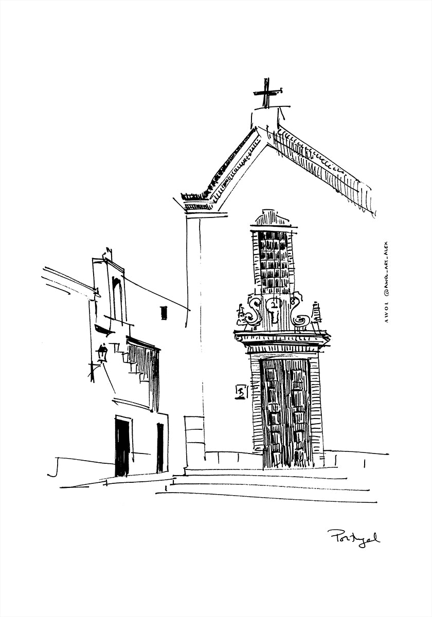 Portugese Town Square Poster