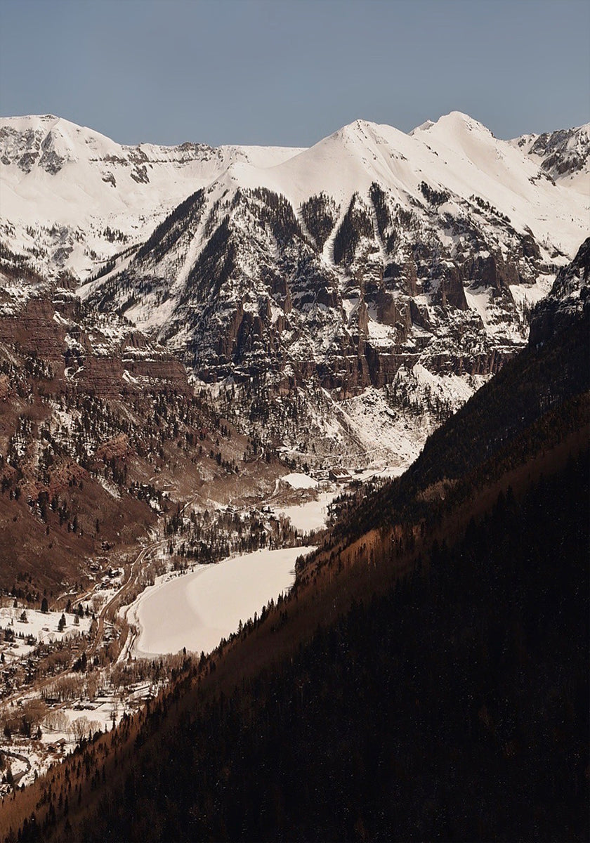 Snowy Mountain Valley Poster