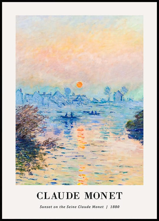 Sunset on the Seine Claude Monet Poster