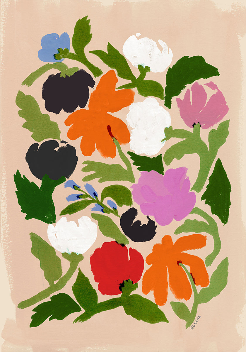 Vibrant Floral  Abstract Flowers Poster