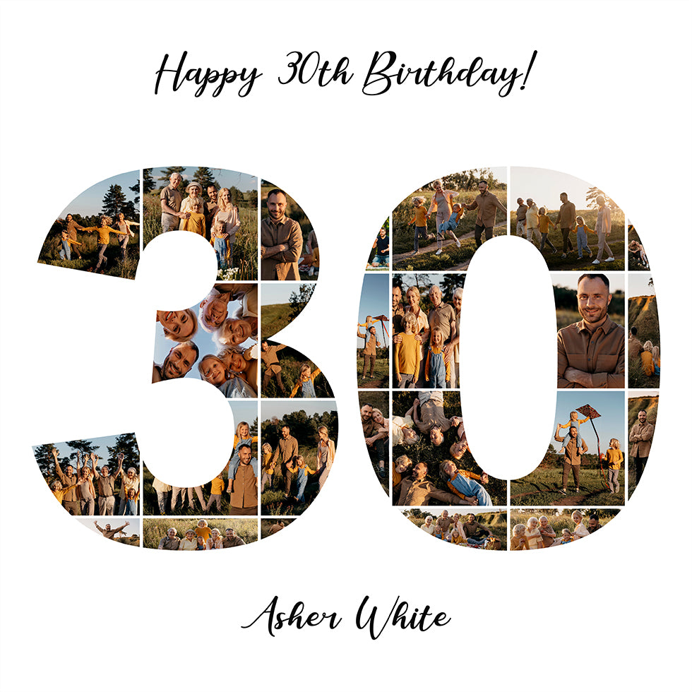 30th Birthday Photo Collage Personal Poster