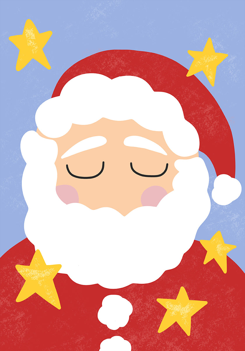 Santa Claus with Stars Poster