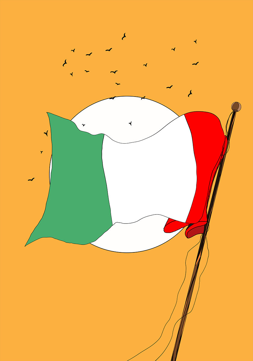 Italian Flag Waving Poster