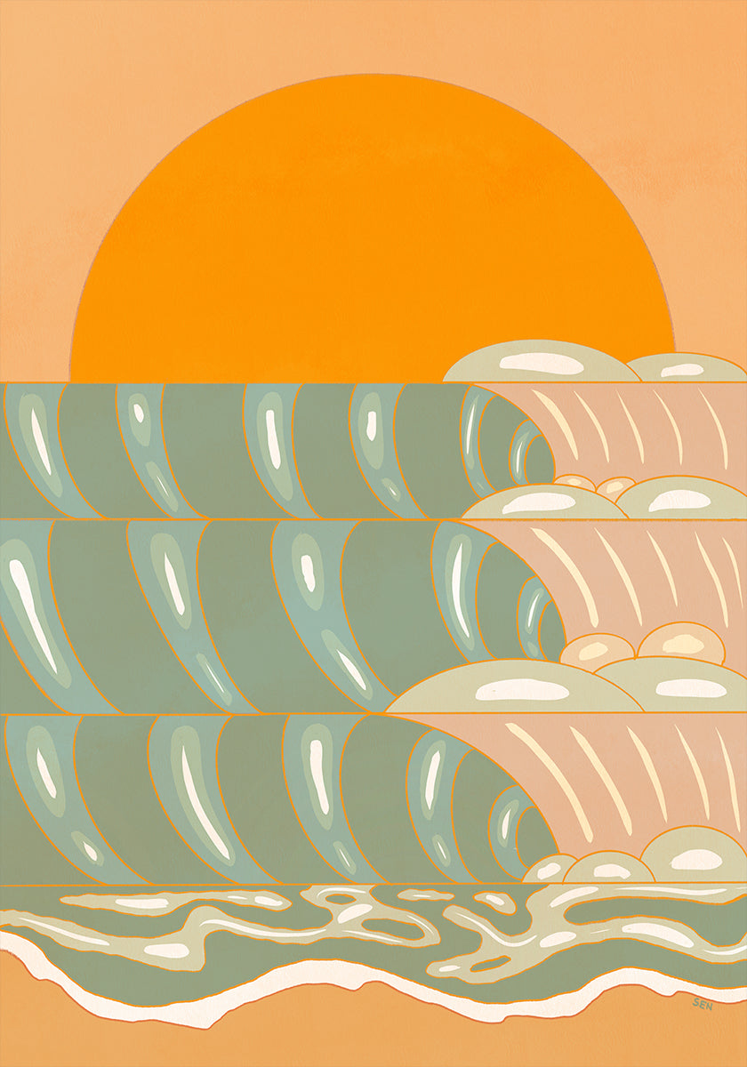 Golden Wave Embrace Poster