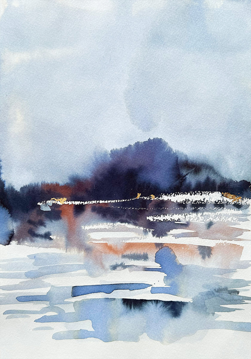 Misty Lake Reflections Poster