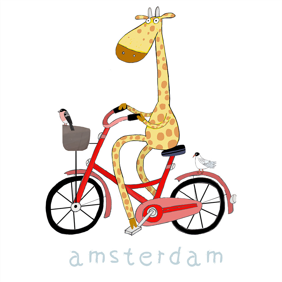 Giraffe on Wheels Poster