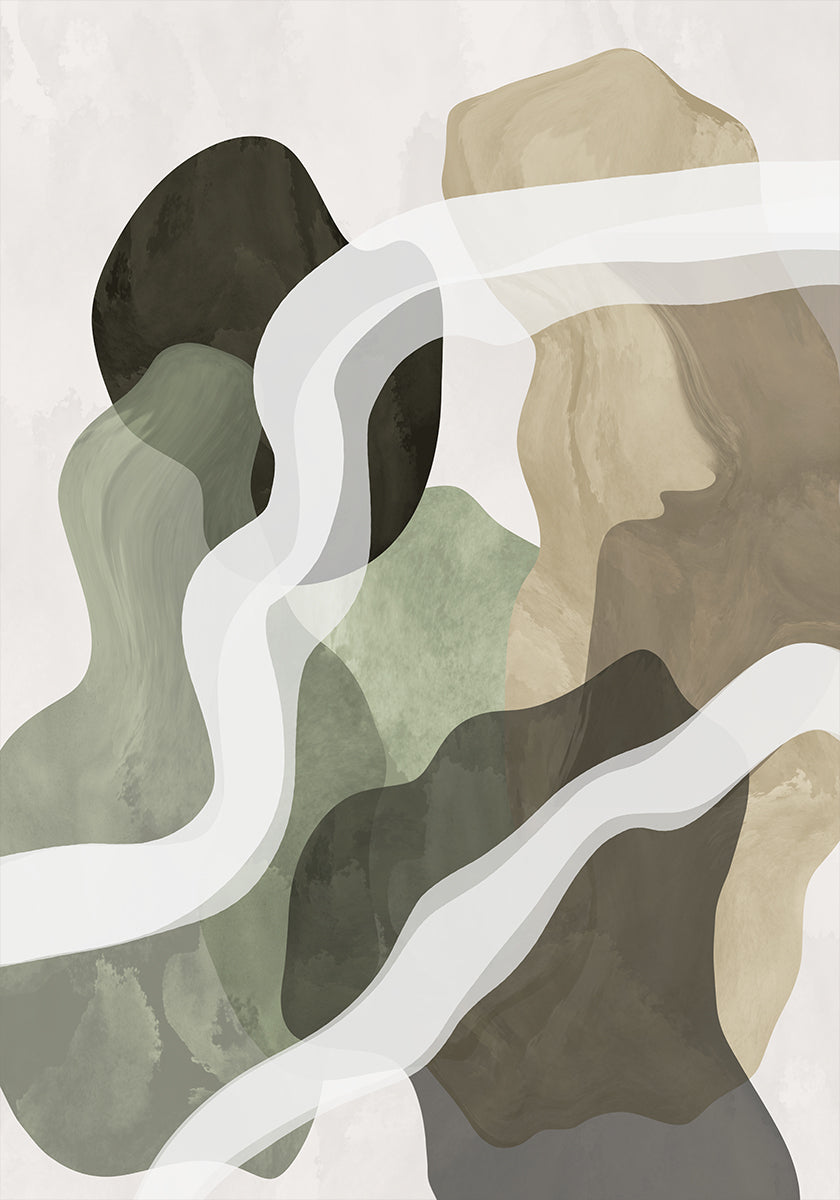 Abstract Green Forms Poster