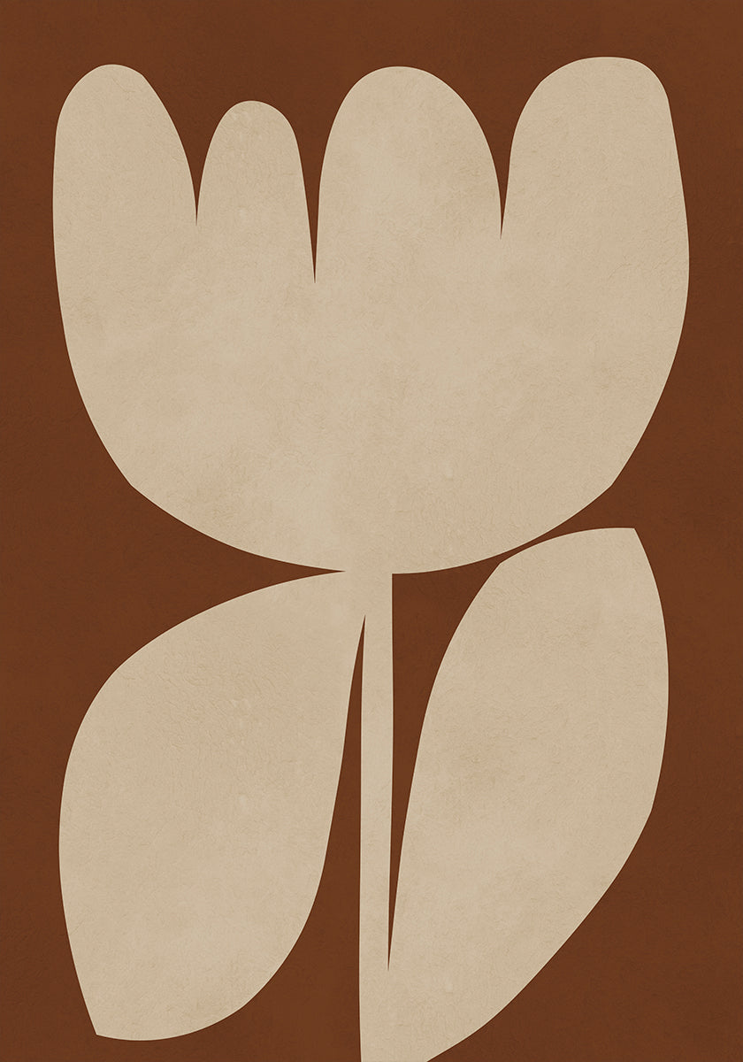 Beige Blossom Shapes Poster